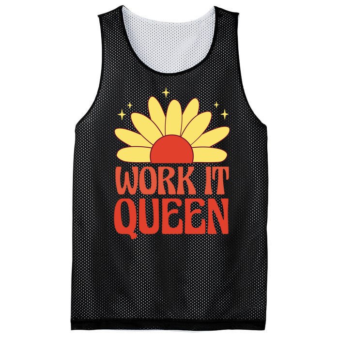 Work It Queen Sunflower Cute Gift Mesh Reversible Basketball Jersey Tank