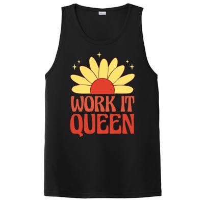 Work It Queen Sunflower Cute Gift PosiCharge Competitor Tank