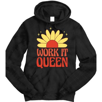 Work It Queen Sunflower Cute Gift Tie Dye Hoodie