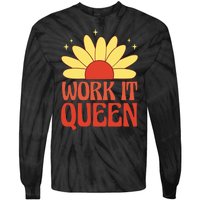 Work It Queen Sunflower Cute Gift Tie-Dye Long Sleeve Shirt