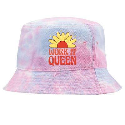 Work It Queen Sunflower Cute Gift Tie-Dyed Bucket Hat