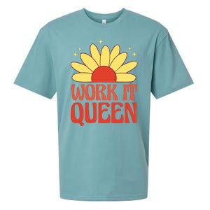 Work It Queen Sunflower Cute Gift Sueded Cloud Jersey T-Shirt