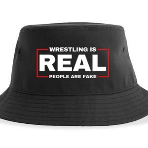 Wrestling Is Real People Are Fake Sustainable Bucket Hat