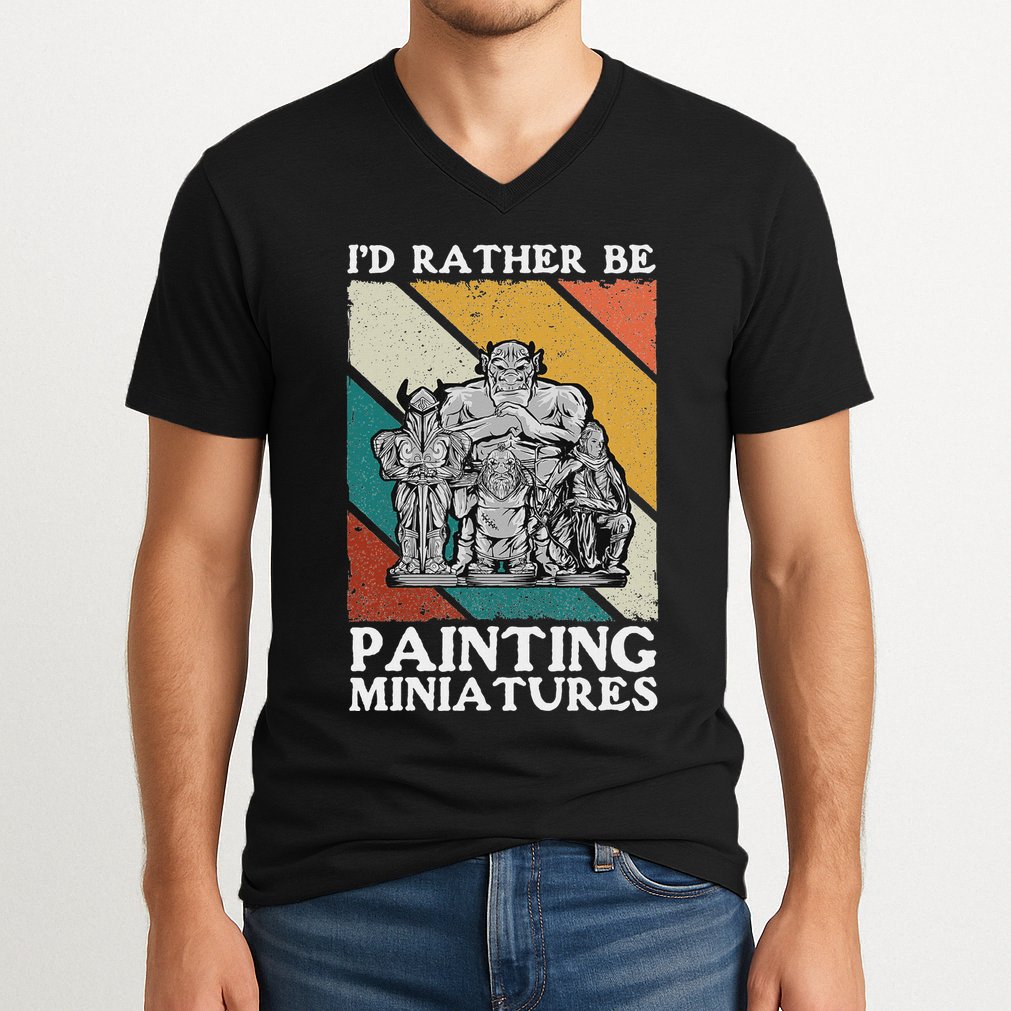 Wargamer ID Rather Be Painting Miniatures V-Neck T-Shirt
