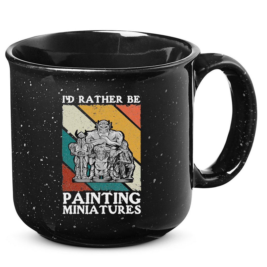 Wargamer ID Rather Be Painting Miniatures 15oz Campfire Ceramic Mug