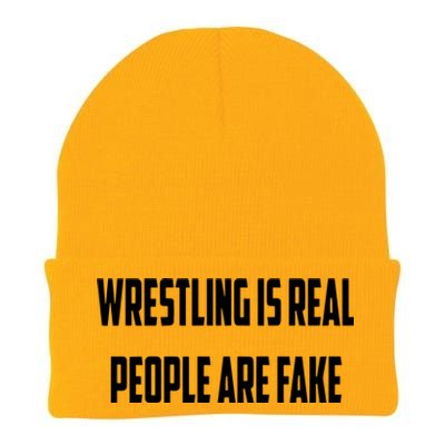 Wrestling Is Real People Are Fake Knit Cap Winter Beanie