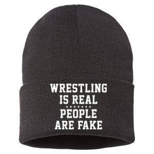 Wrestling Is Real People Are Fake Sustainable Knit Beanie