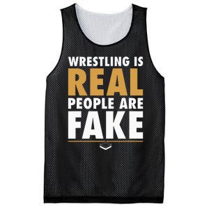 Wrestling Is Real People Are Fake Pro Wrestling Smark Mesh Reversible Basketball Jersey Tank