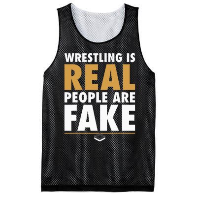 Wrestling Is Real People Are Fake Pro Wrestling Smark Mesh Reversible Basketball Jersey Tank