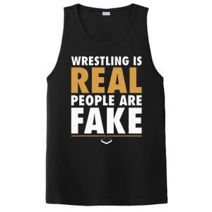 Wrestling Is Real People Are Fake Pro Wrestling Smark PosiCharge Competitor Tank