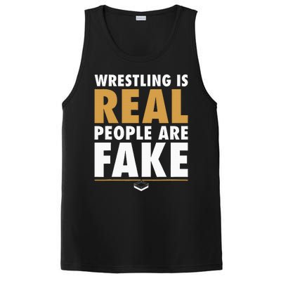 Wrestling Is Real People Are Fake Pro Wrestling Smark PosiCharge Competitor Tank