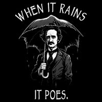 When It Rains It Poes Funny Edgar Allan Poe 16 in Basic Backpack