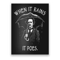 When It Rains It Poes Funny Edgar Allan Poe Poster