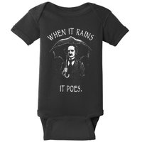 When It Rains It Poes Funny Edgar Allan Poe Baby Bodysuit