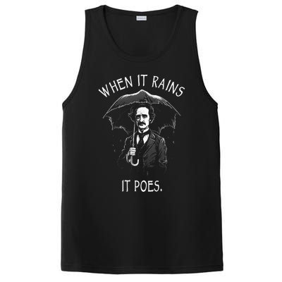 When It Rains It Poes Funny Edgar Allan Poe PosiCharge Competitor Tank