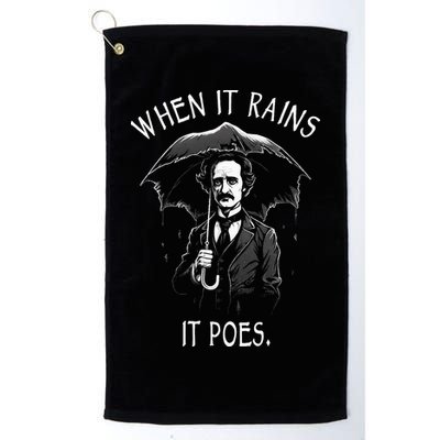 When It Rains It Poes Funny Edgar Allan Poe Golf Towel
