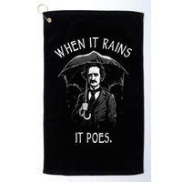 When It Rains It Poes Funny Edgar Allan Poe Golf Towel