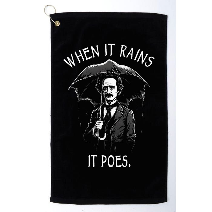 When It Rains It Poes Funny Edgar Allan Poe Golf Towel