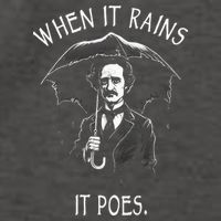 When It Rains It Poes Funny Edgar Allan Poe Vector Backpack