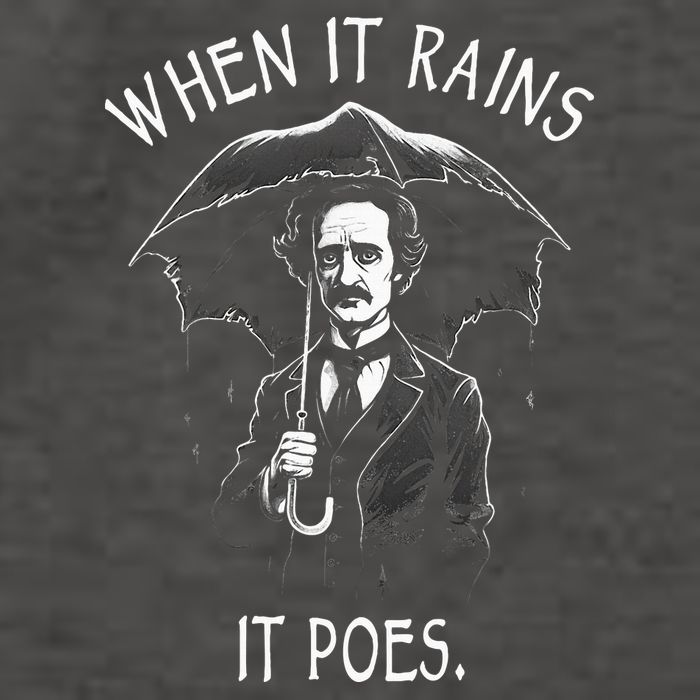 When It Rains It Poes Funny Edgar Allan Poe Vector Backpack