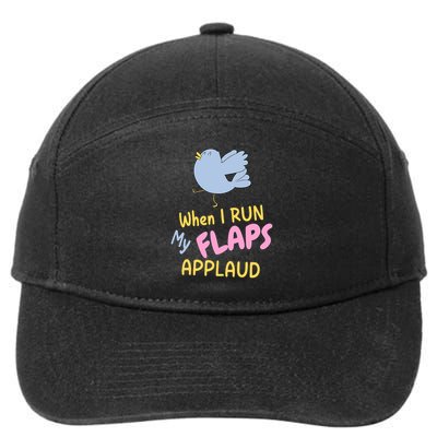 When I Run My Flaps Applaud Funny Bird Meme 7-Panel Snapback Hat