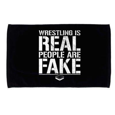 Wrestling Is Real People Are Fake Pro Wrestling Fan Retro Microfiber Hand Towel