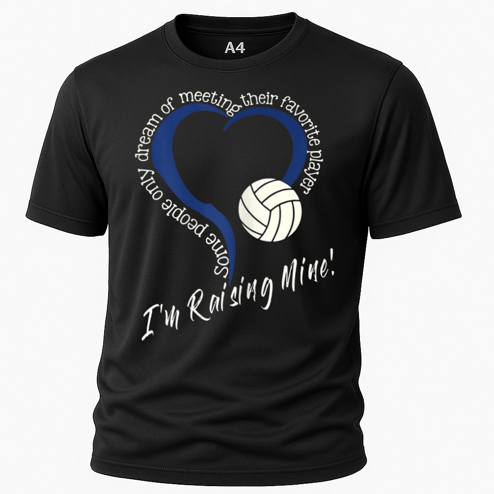 Womens I'm Raising Mine! Volleyball Mom Cooling Performance Crew T-Shirt