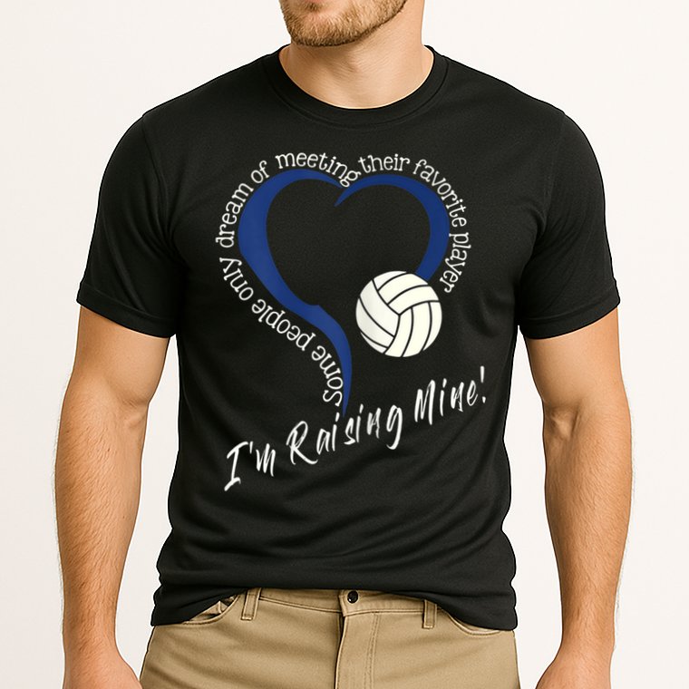 Womens I'm Raising Mine! Volleyball Mom Cooling Performance Crew T-Shirt