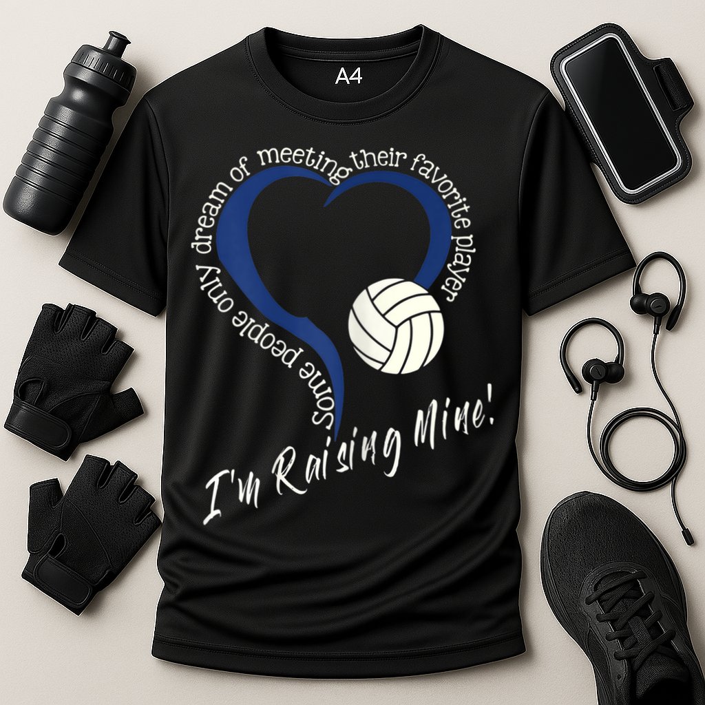 Womens I'm Raising Mine! Volleyball Mom Cooling Performance Crew T-Shirt