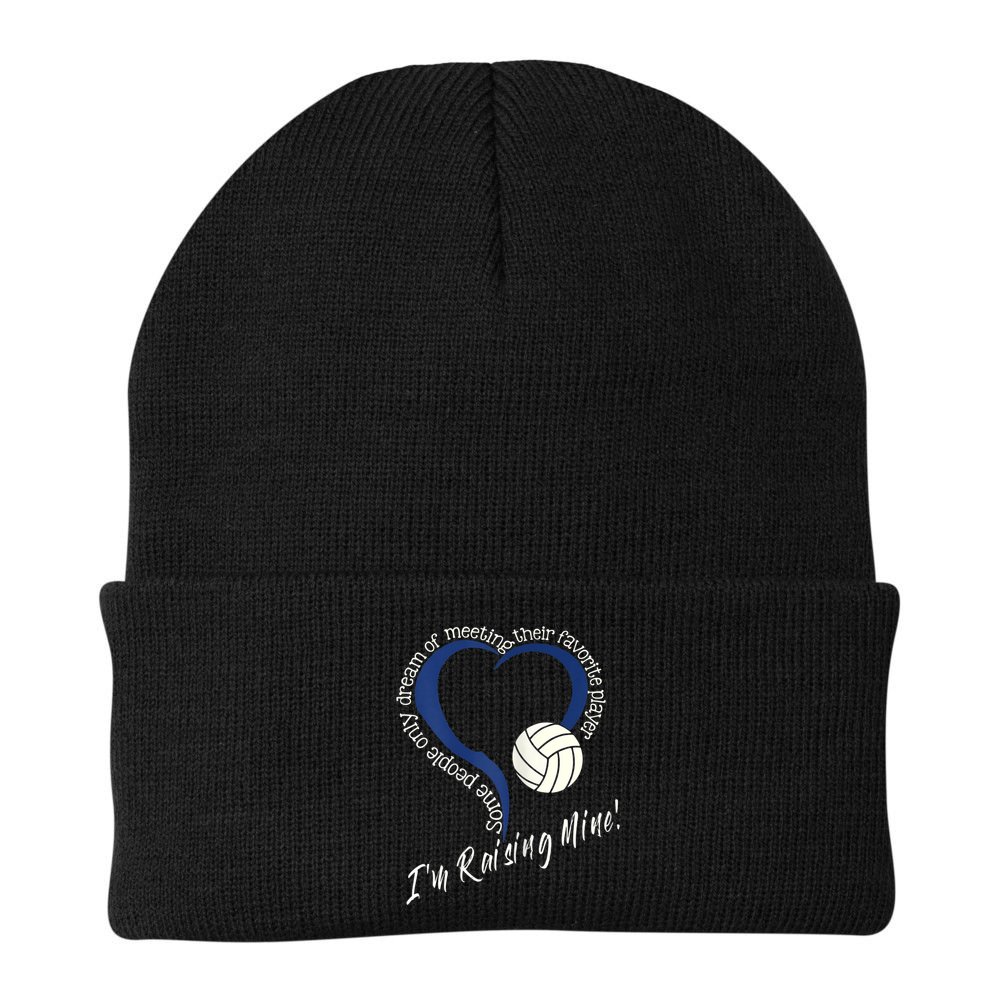 Womens I'm Raising Mine! Volleyball Mom Beanie