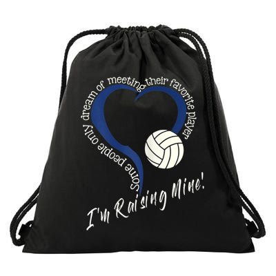 Womens I'm Raising Mine! Volleyball Mom Drawstring Bag