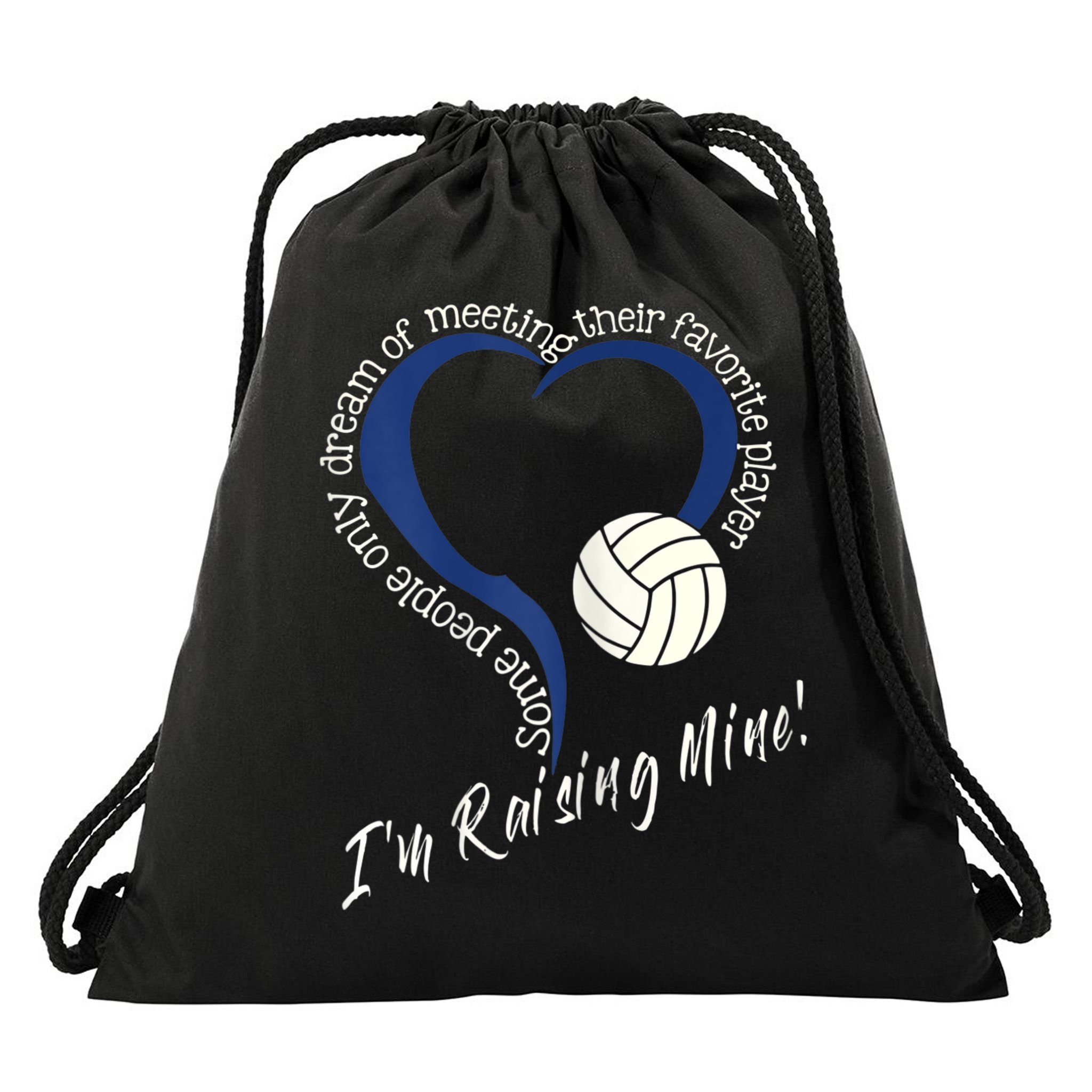 Womens I'm Raising Mine! Volleyball Mom Drawstring Bag