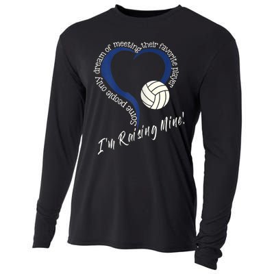 Womens I'm Raising Mine! Volleyball Mom Cooling Performance Long Sleeve Crew