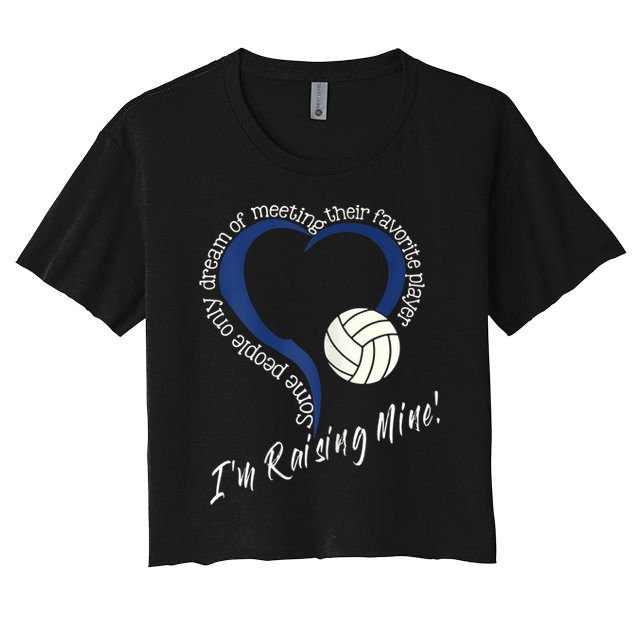 Womens I'm Raising Mine! Volleyball Mom Crop Top