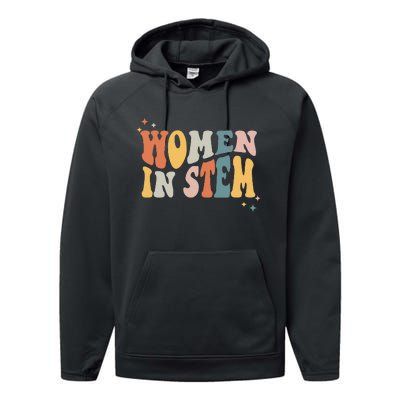 Women In Stem Steminist Science Female Engineer Tech Performance Fleece Hoodie