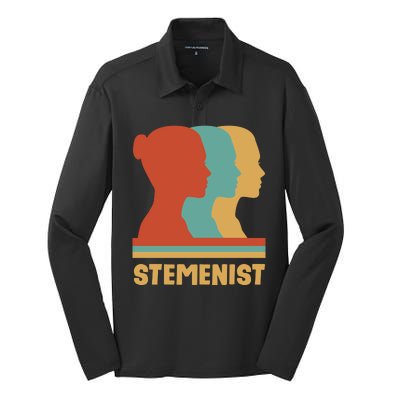 Women In Stem Silk Touch Performance Long Sleeve Polo