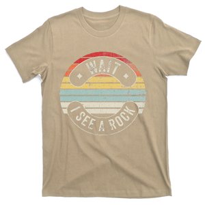 Wait I See A Rock Retro Sunset Style Geological T-Shirt