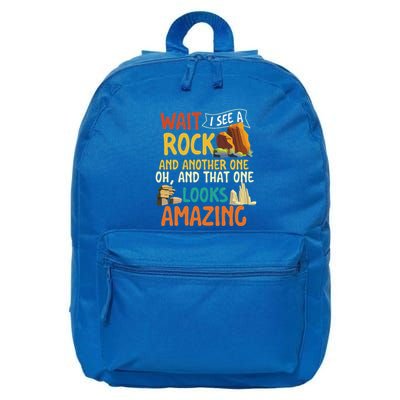 Wait I See A Rock Rock Collector Geode Hunter Geology 16 in Basic Backpack
