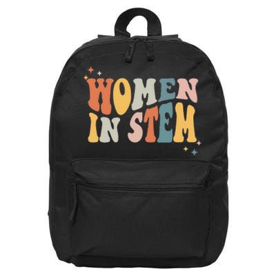 Women In Stem Steminist Science Female Engineer Tech 16 in Basic Backpack