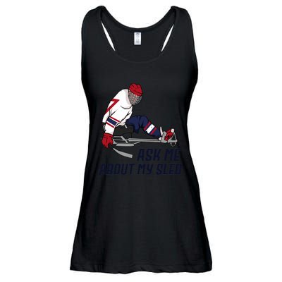 Wheelchair Ice Sled Hockey Handicap Sport Disabled Player Ladies Essential Flowy Tank