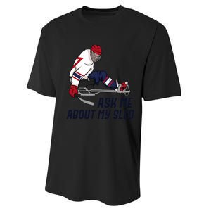 Wheelchair Ice Sled Hockey Handicap Sport Disabled Player Performance Sprint T-Shirt