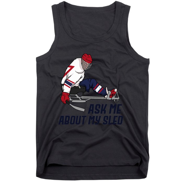 Wheelchair Ice Sled Hockey Handicap Sport Disabled Player Tank Top