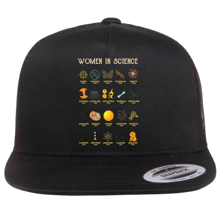 Women In Science Flat Bill Trucker Hat