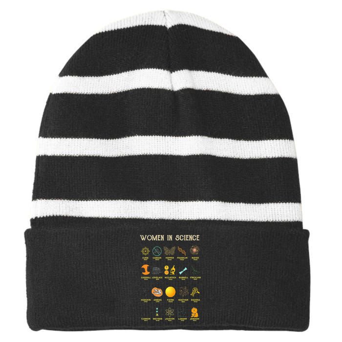 Women In Science Striped Beanie with Solid Band