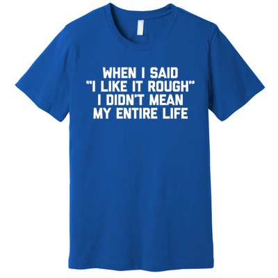 When I Said I Like It Rough I Didnt Mean My Entire Life Gift Premium T-Shirt