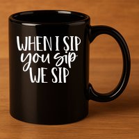 When I Sip You Sip We Sip Funny Bachelorette Bridal Party Gift 11oz C Handle Ceramic Mug