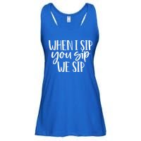 When I Sip You Sip We Sip Funny Bachelorette Bridal Party Gift Ladies Essential Flowy Tank