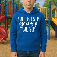 When I Sip You Sip We Sip Funny Bachelorette Bridal Party Gift Kids Hoodie