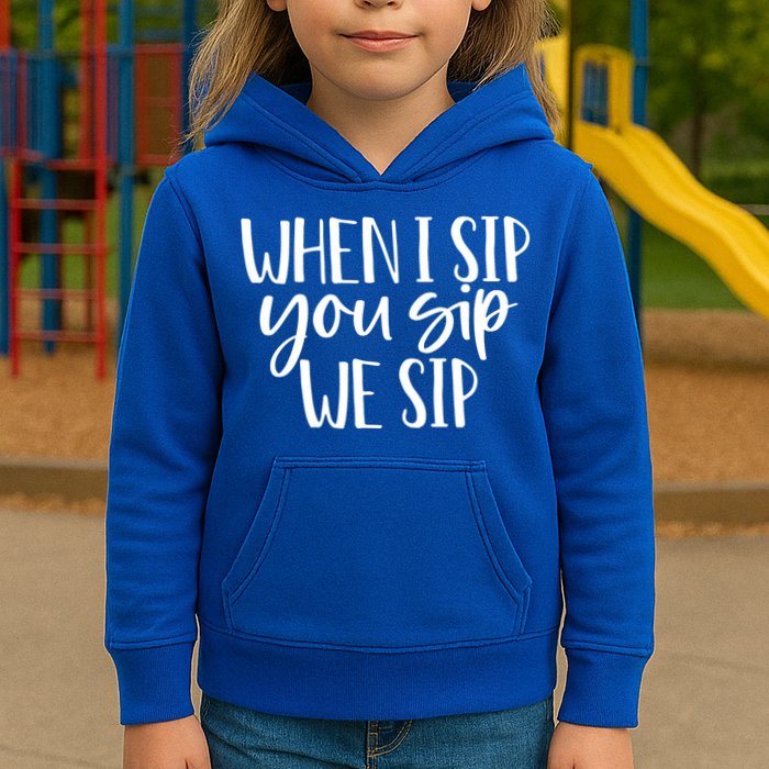 When I Sip You Sip We Sip Funny Bachelorette Bridal Party Gift Kids Hoodie