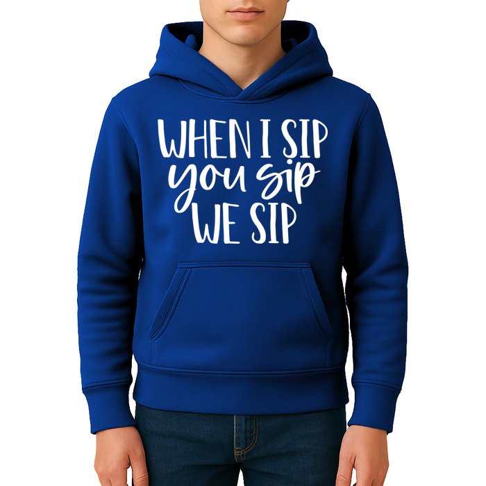 When I Sip You Sip We Sip Funny Bachelorette Bridal Party Gift Kids Hoodie